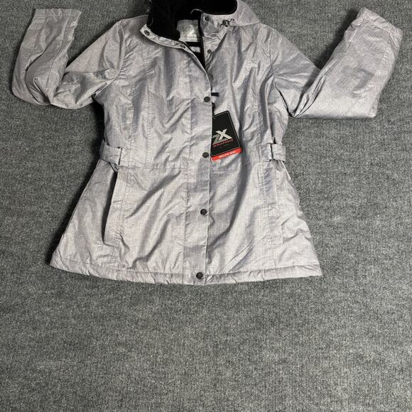NWT ZeroXposur Winter Jacket Womens Medium Gray Hooded Full Zip Insulated - Picture 1 of 11
